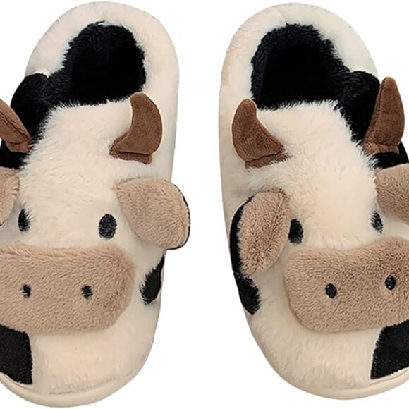 Shoes - Fuzzy Cow Slippers